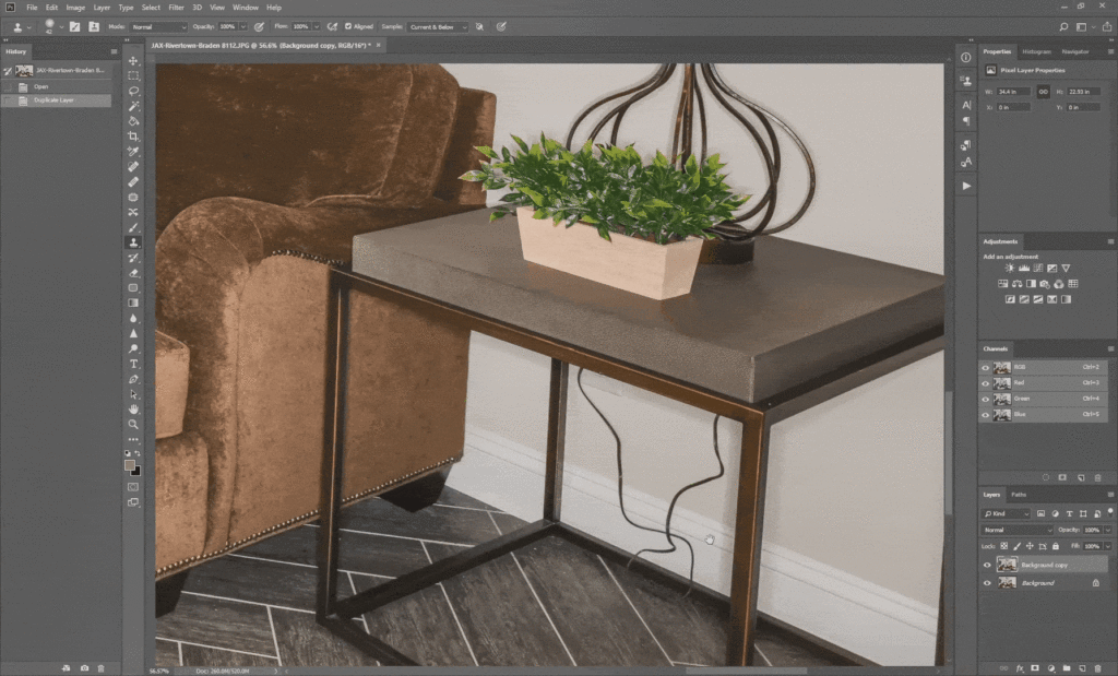 How to remove cords in Photoshop
