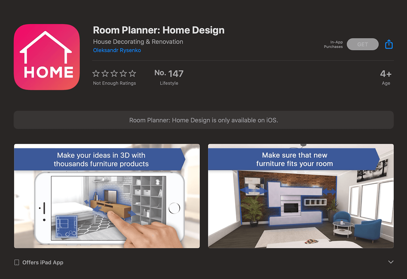 Room planner virtual staging app