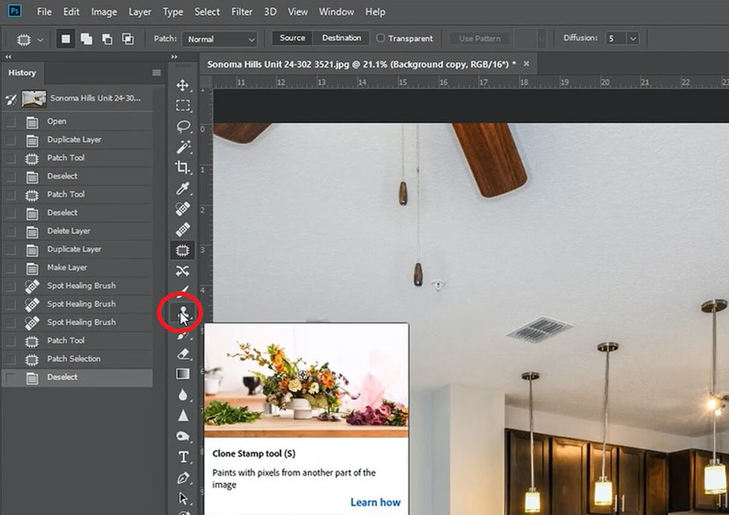 adobe photoshop clone stamp tool not working