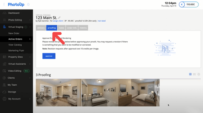 Proofing your virtually staged photos in PhotoUp