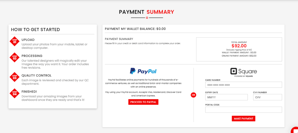 VSH Media payment summary page