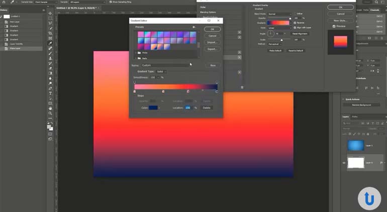 Gradient effect in Photoshop