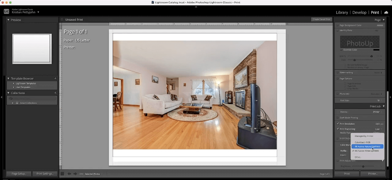 How to Add ICC Profiles to Lightroom CC - Checking Your Installed Profiles in Print Module