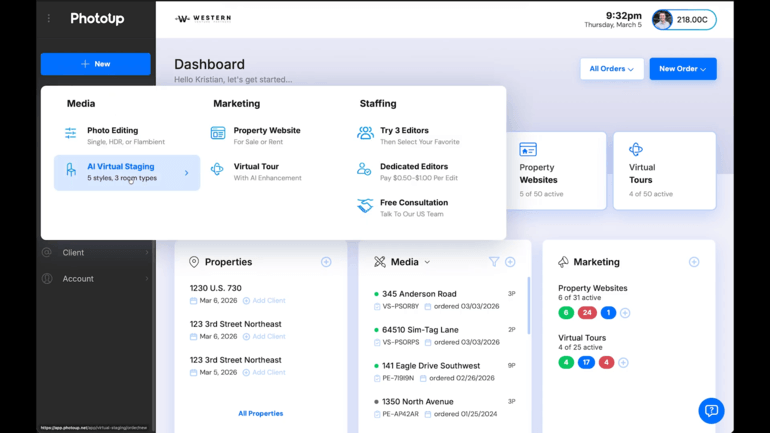 New virtual staging order in PhotoUp