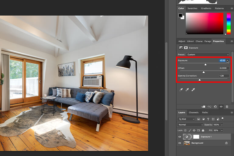 how to change exposure in photoshop