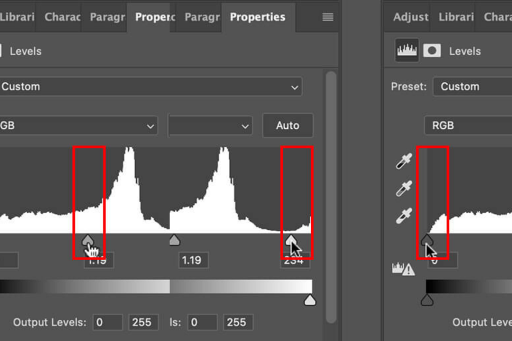 Adjust Middle Slider - Adjust White Slider for Highlights - Adjust Black Slider for Shadows