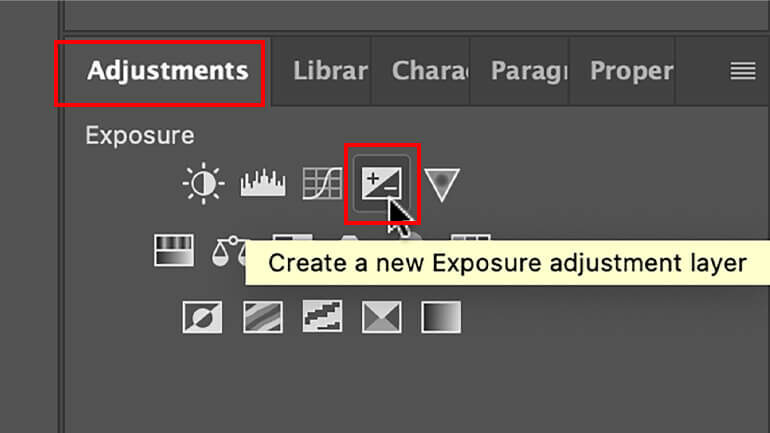 Create a new Exposure adjustment layer