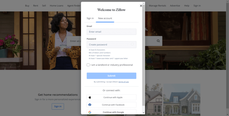 Create a Zillow Profile