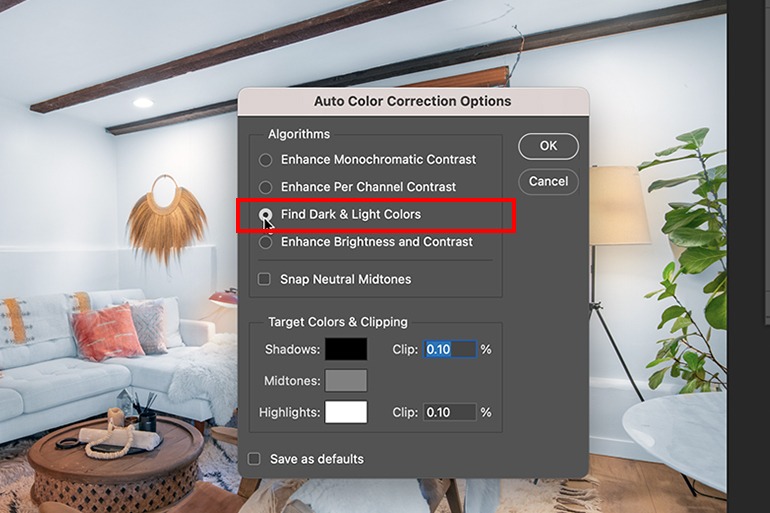 Auto Color Correction Options