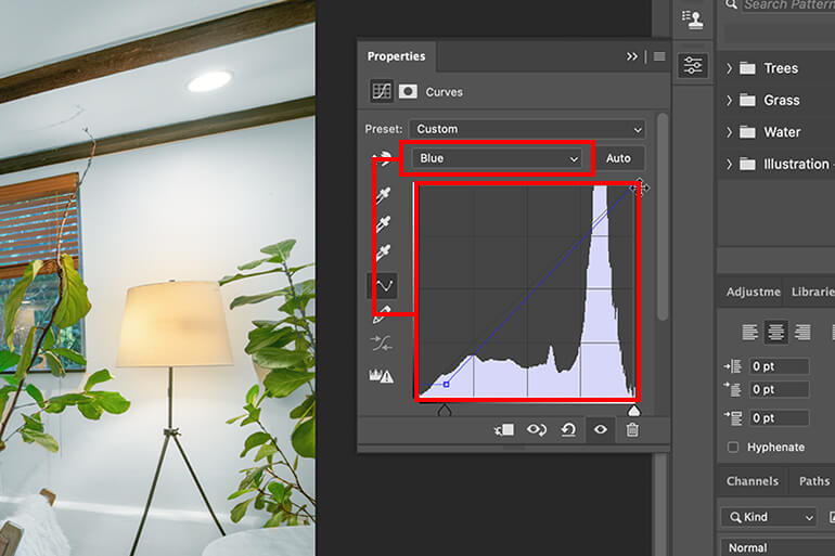 manually adjust the white balance of an image using Curves