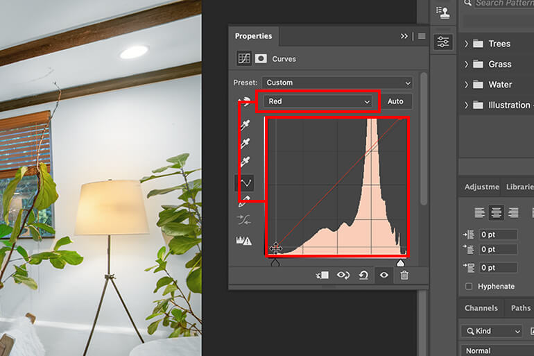 manually adjust the white balance of an image using Curves