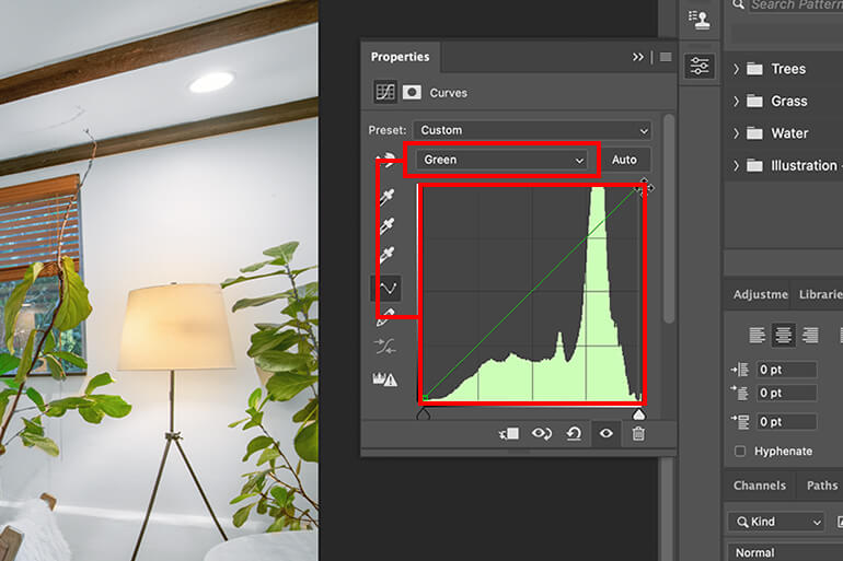 manually adjust the white balance of an image using Curves