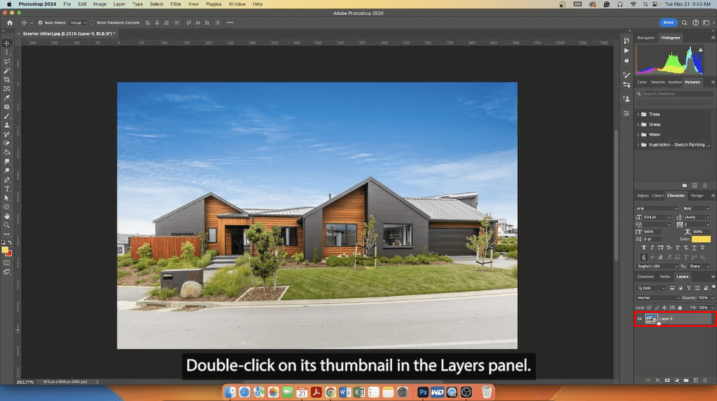 Double-click on the thumbnail in the Layers panel to edit the content of the Smart Object