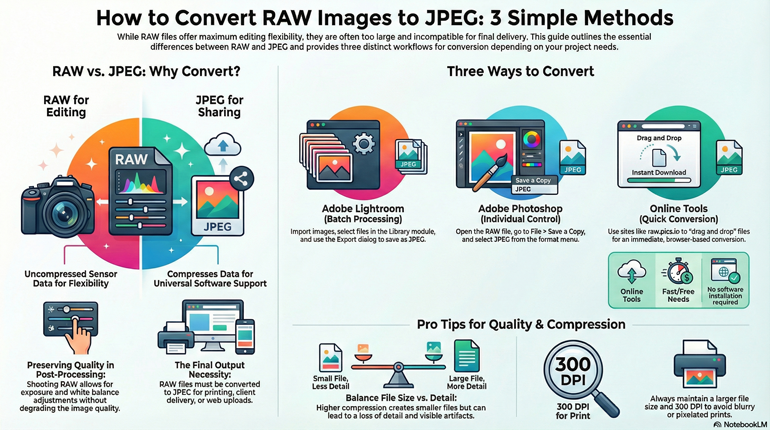 How to Convert RAW Images to JPEG Infographic