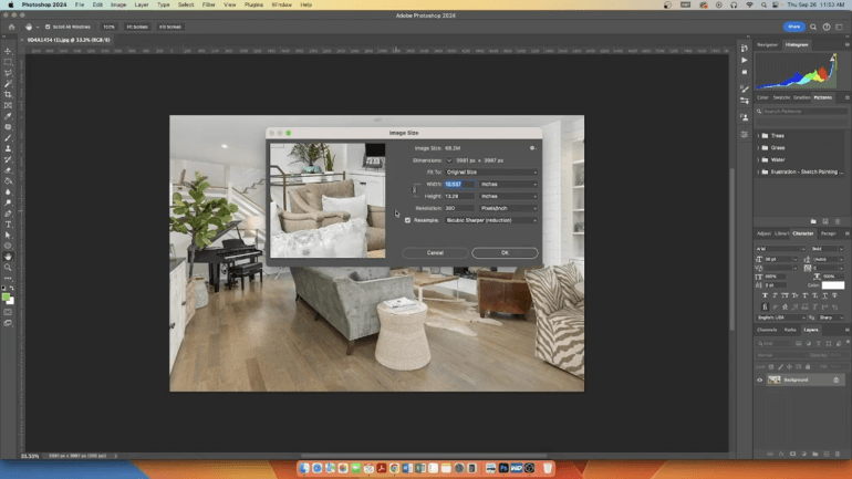 how to resize an image in photoshop