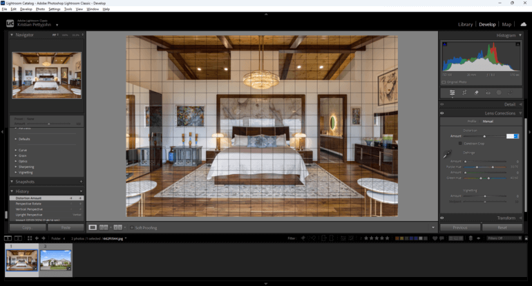 Remove lens distortion