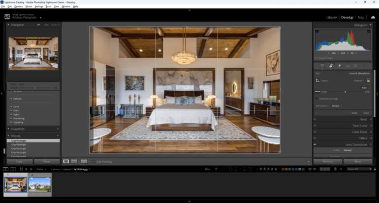 Crop to emphasize the room’s main anchor