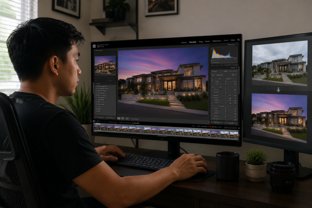 Real estate photo editing workflow