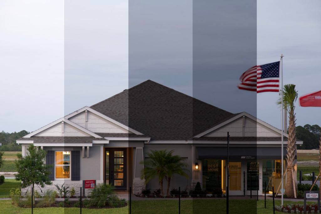 Five-exposure real estate photography blending process