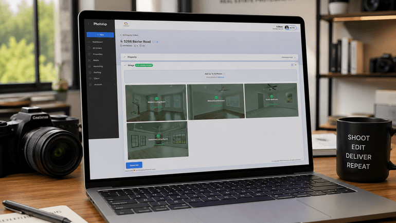 Trying AI virtual staging on the PhotoUp platform
