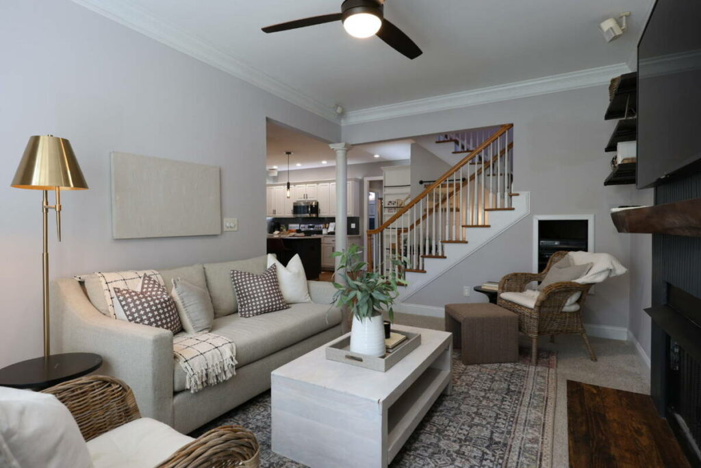 Unedited living room photo before photo editing outsourcing.