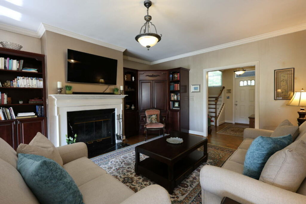 Living room before AI photo editing for real estate.
