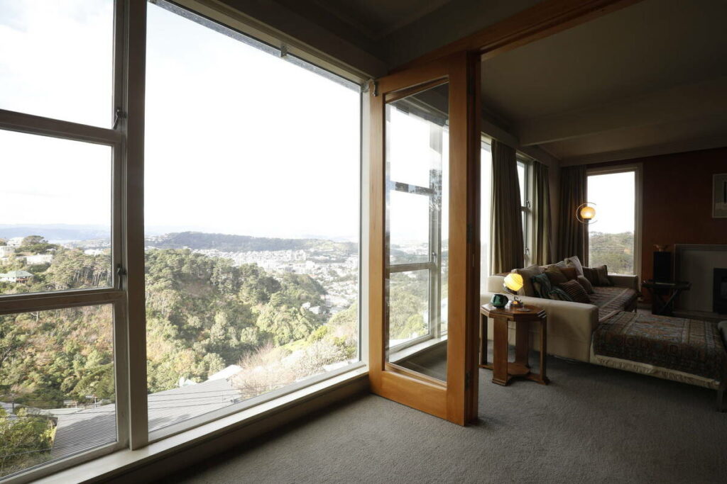 Interior with scenic window view before HDR editing.