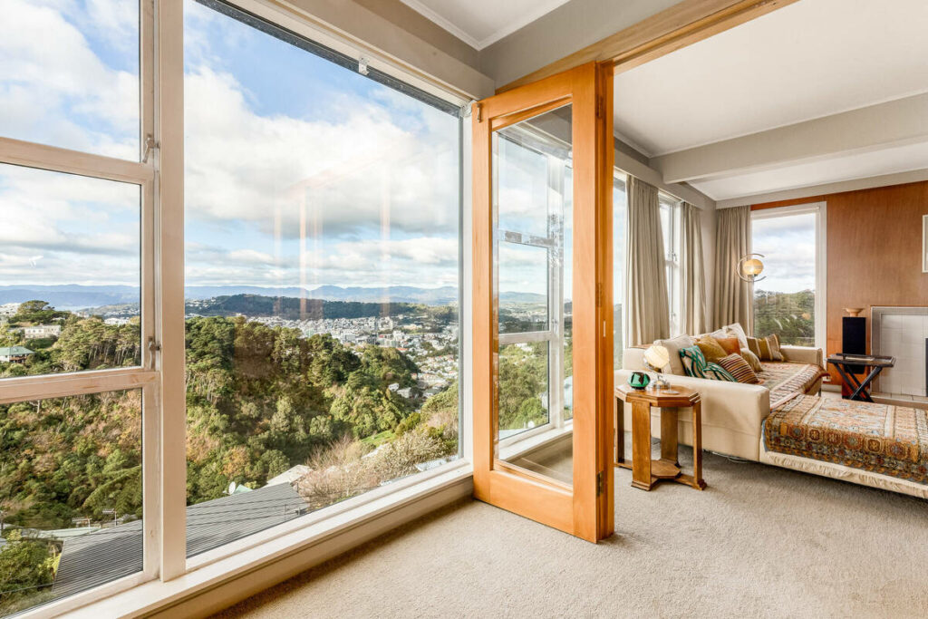 Interior with enhanced scenic view using HDR photography.