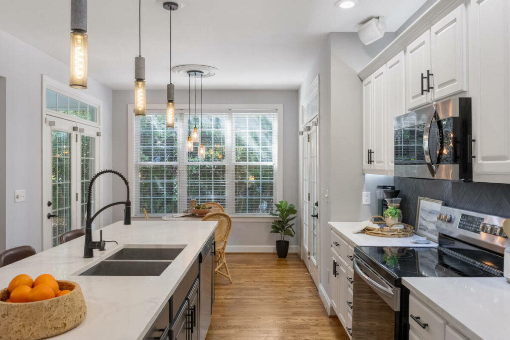 Bright modern kitchen enhanced with real estate HDR photography.
