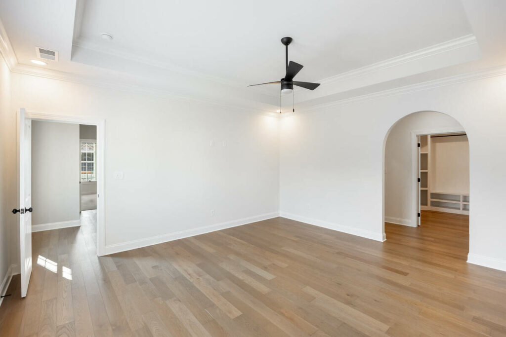 Empty room before virtual home staging services.