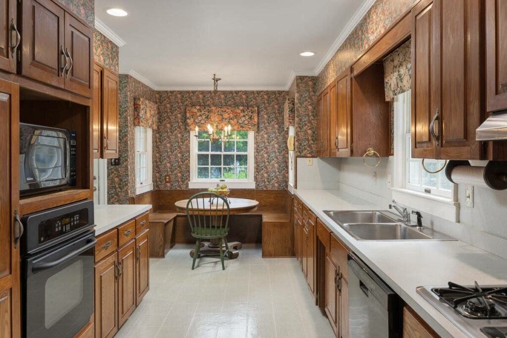 Traditional kitchen before AI photo editing for real estate listing.