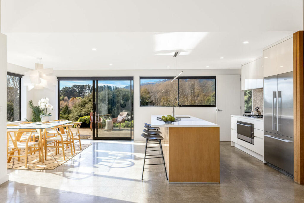 Open-plan kitchen after using the best AI for batch photo editing