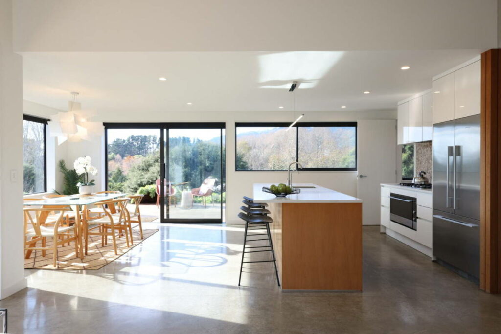 Open-plan kitchen before using the best AI for batch photo editing