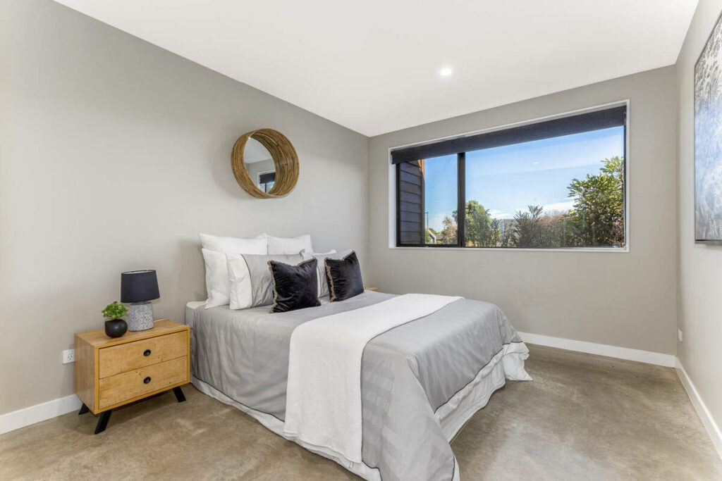 Bedroom after editing with the best AI for batch photo editing