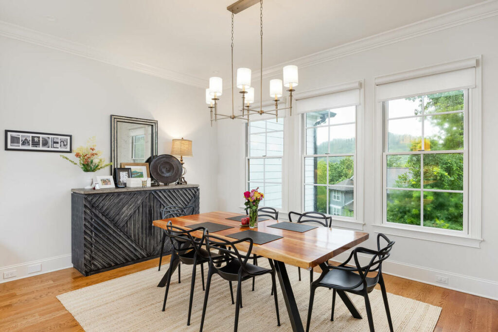 Dining room after editing with the best AI for batch photo editing