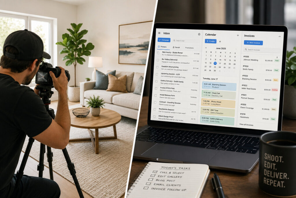 Virtual assistant for photographers supporting client workflows.