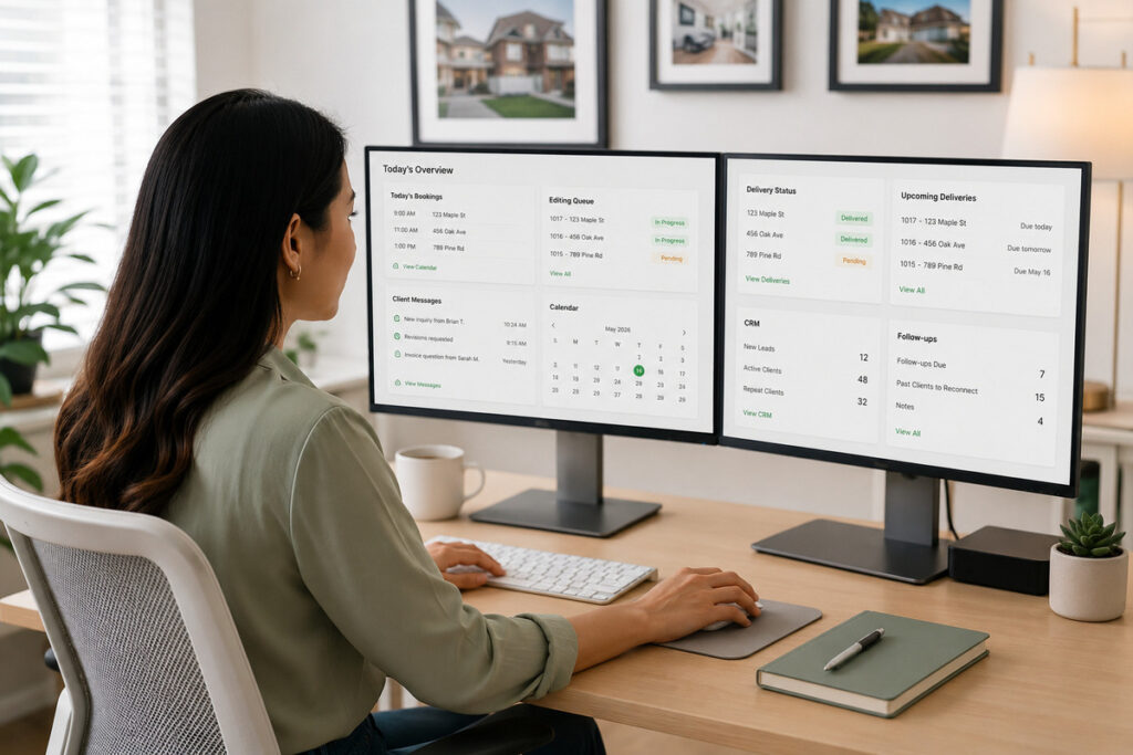 Real estate photography virtual assistant at work