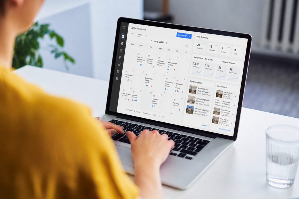 Photography virtual assistant scheduling social media content