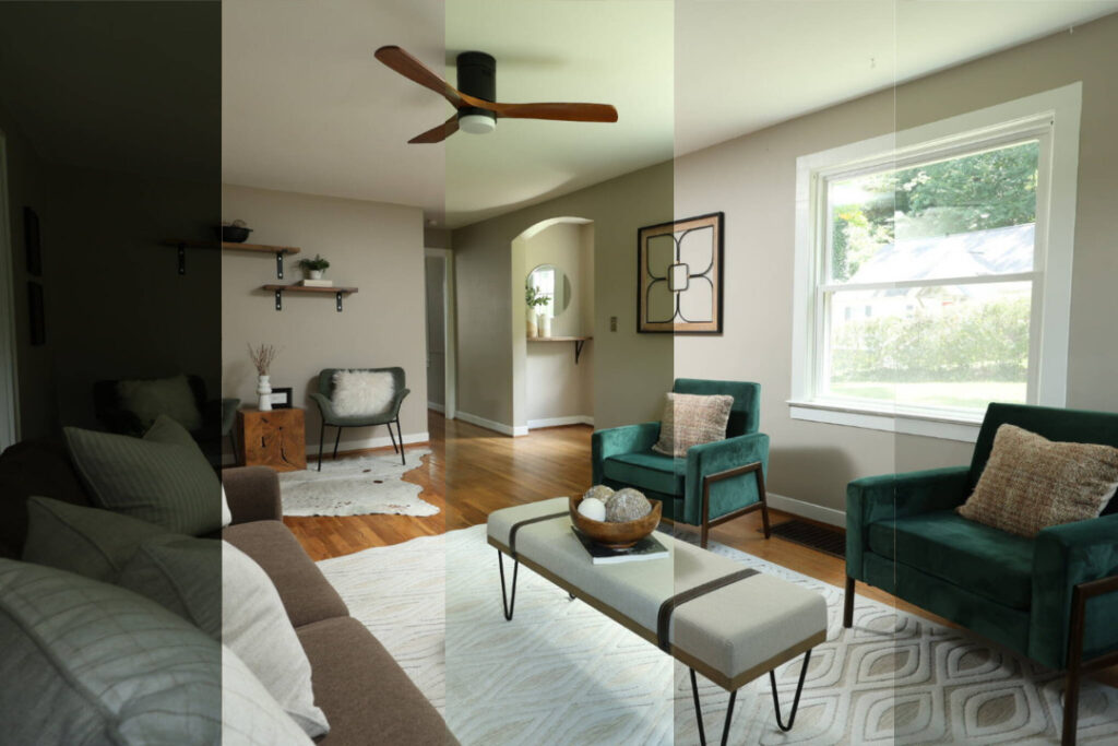 AI photo editing exposure comparison