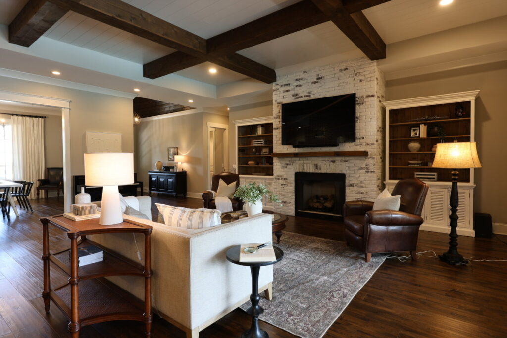 Fireplace living room before AI photo editing