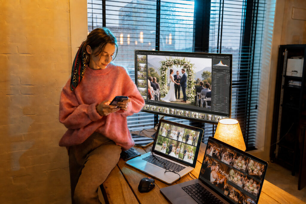 Wedding photo editing services across multiple screens