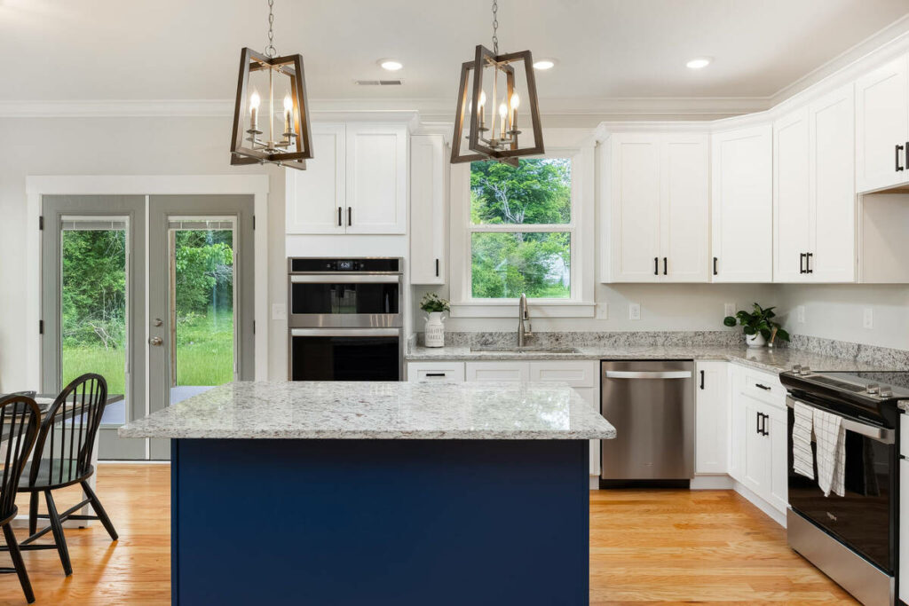 HDR real estate photo editing services for a bright kitchen interior