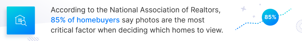 Homebuyer statistic highlighting the importance of property photos