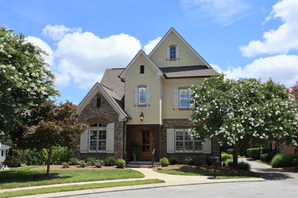 Residential property exterior before professional photo editing