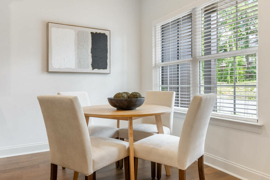 AI photo editing tools for a clean and bright dining room photo