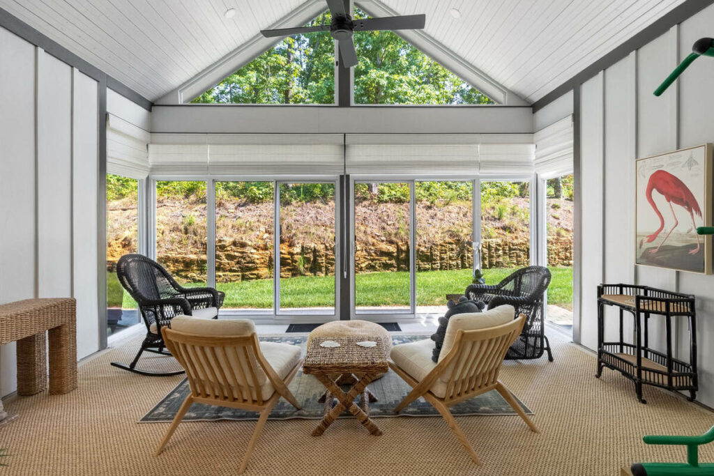 Photo editing workflow for a bright sunroom with large windows
