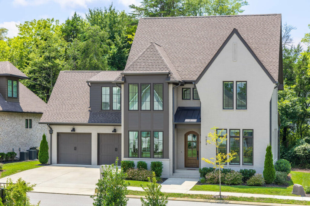Architecture photography of a luxury home exterior with balanced brightness and enhanced detail.