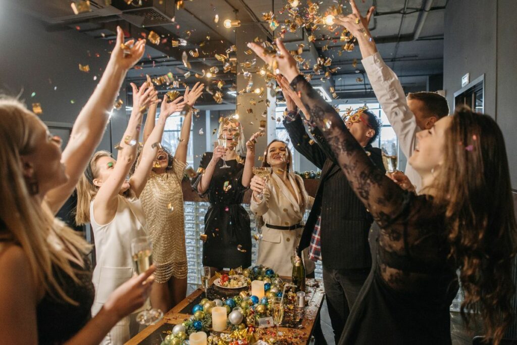 Corporate event photography capturing guests celebrating at a company event