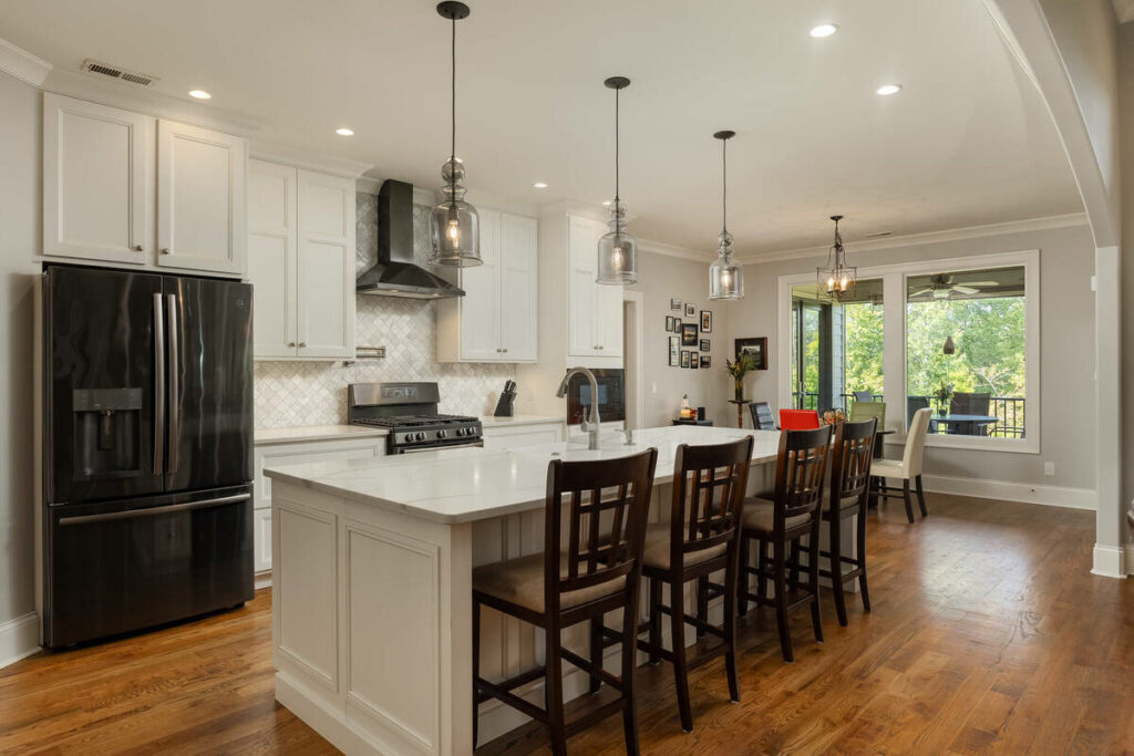 Dodge and burn editing applied to a bright real estate kitchen