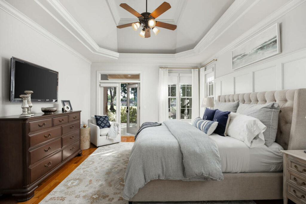 Dodge and burn editing for a bright and balanced real estate bedroom